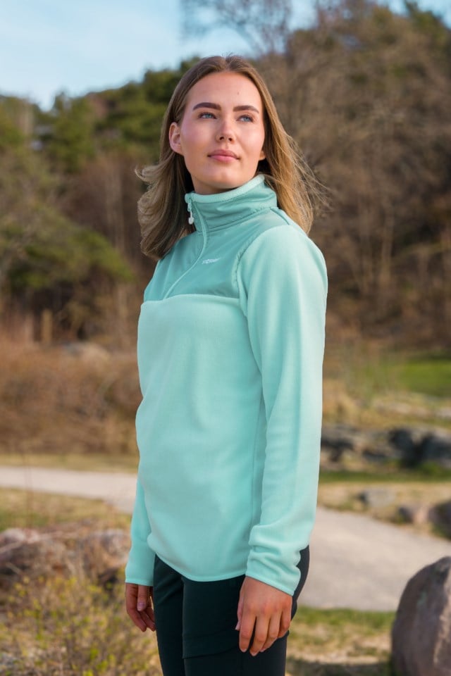 Visbretinden fleecegenser Turquoise Dame - 1