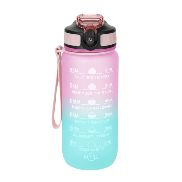 Motivasjon drikkeflaske 0,6 liter Sea green/Light pink - 1